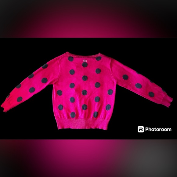 NWT - New Hot Pink / Black Polka Dot Cerise Cardigan - Picture 2 of 9